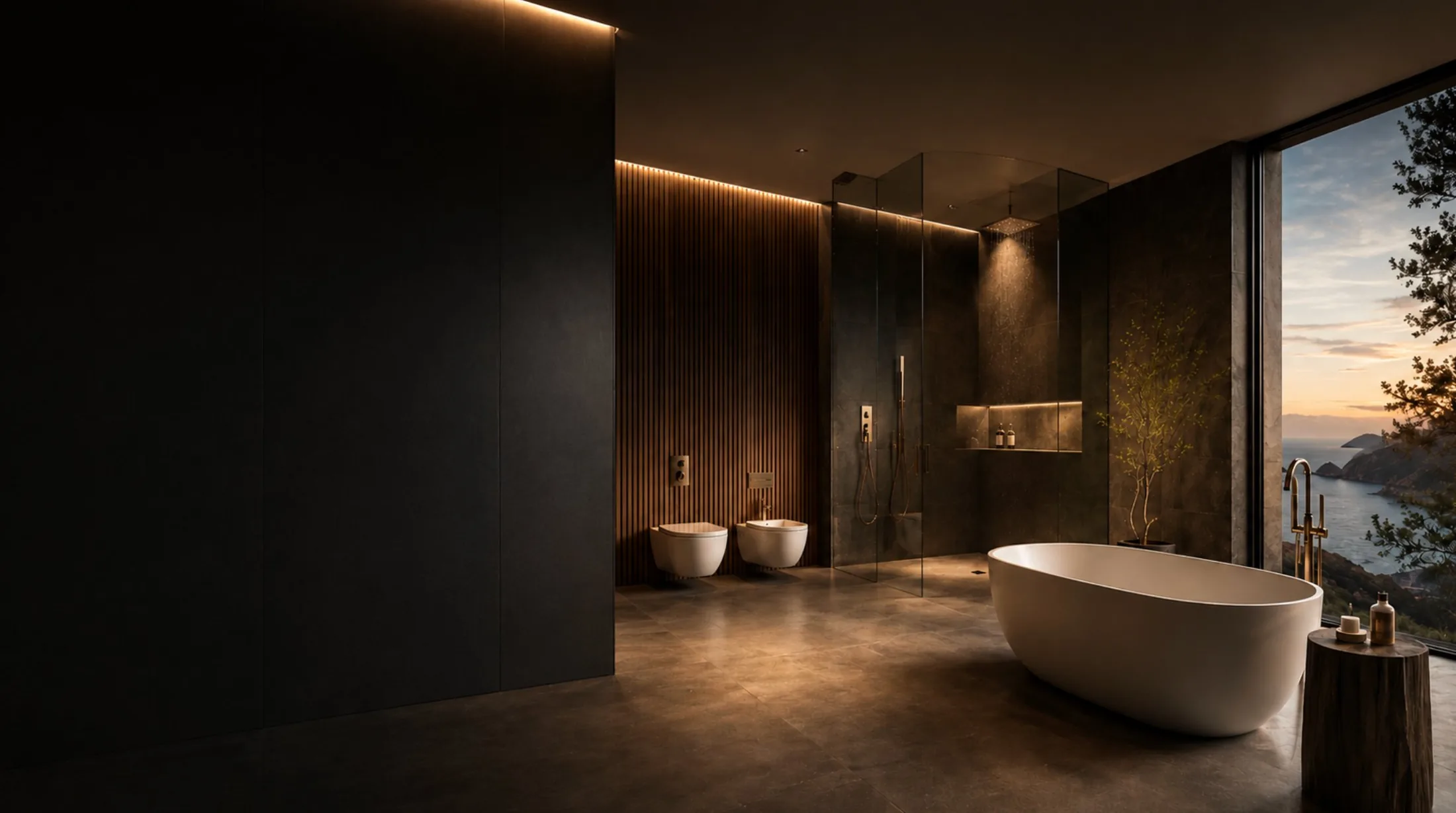 Exklusives Badezimmer mit freistehender Wanne, realisiert von H.-P. Stifano in Konstanz